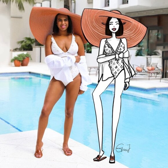 FOREVER 21 Oversized Floppy Straw Hat - Picture 3 of 6